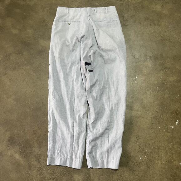 Vintage 50s Blue/White Striped Nylon Seersucker Pants 30x27 - Picture 4 of 4